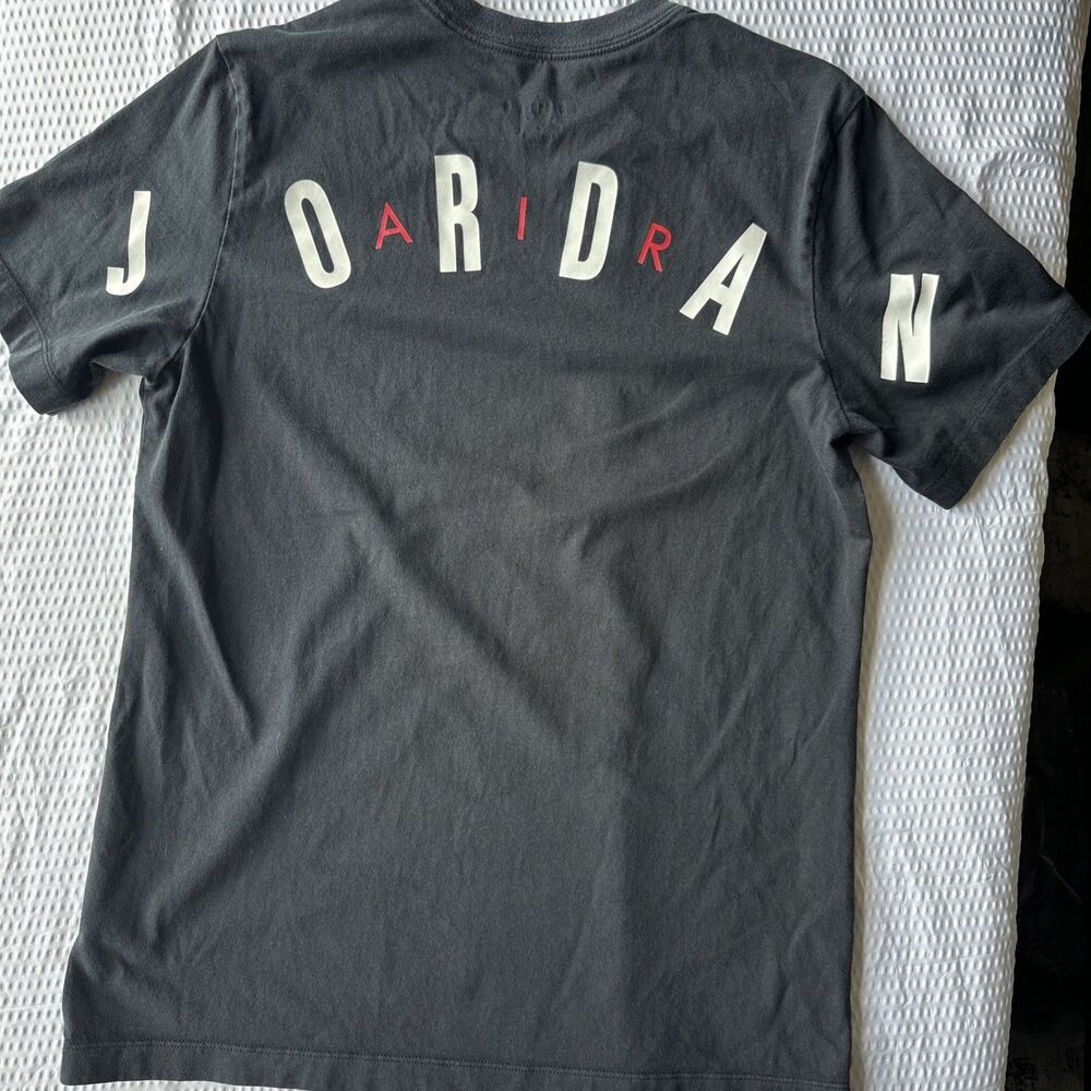 Jordan Shirt Mens M Black Jumpman Logo JORDAN Back Graphic Tee Basketball